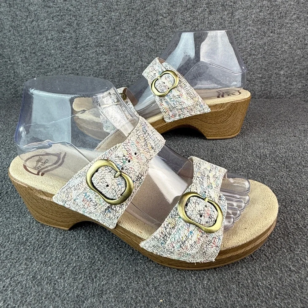 Dansko Sophie Leather Wedge Comfort Sandal Women EU38|US7.5-8 Multi Color